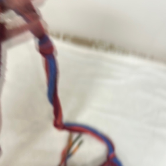 Red and Blue Hobo Bag with Bohemian Flair - Picture 5 of 11